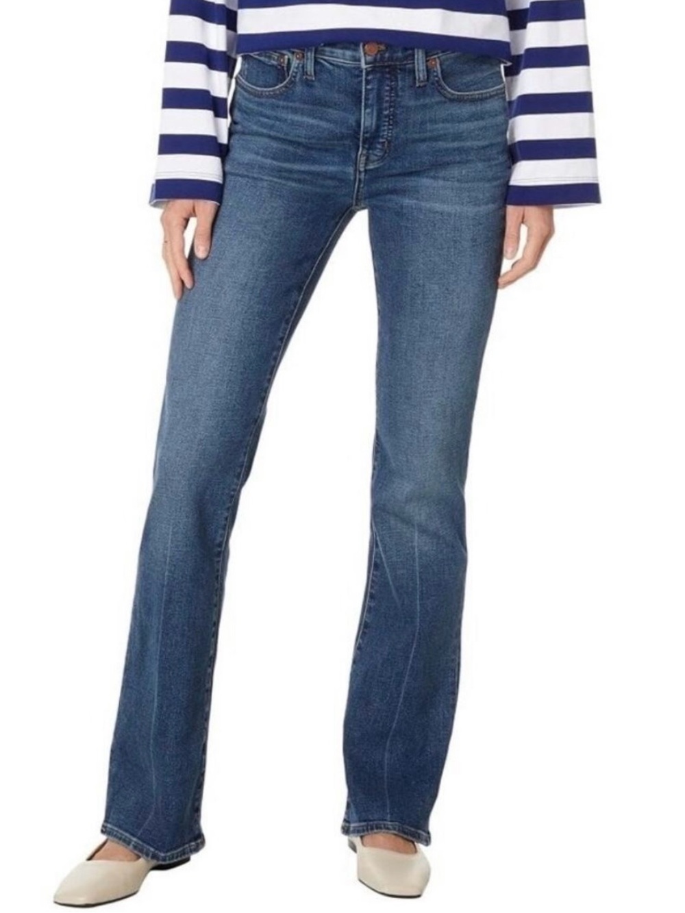 Madewell Light Blue Kick Out full length Jeans